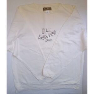 Vintage 90s Embroidered Cream B.U.M Equipment Sweatshirt M/L Baggy Boxy